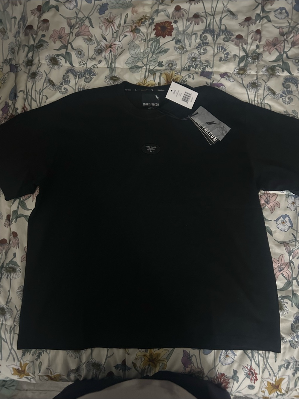 Stone Island Black Short Sleeve Logo Tee with Patch